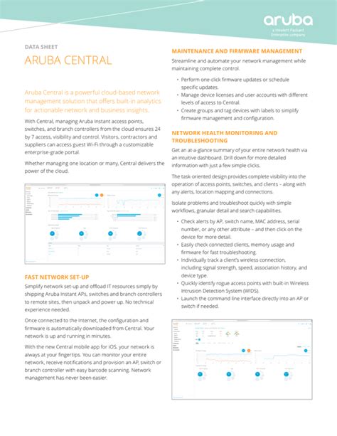 Download Data Sheet Aruba Central 