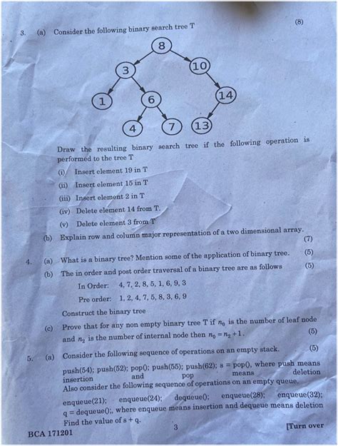 Download Data Structures And Algorithm Question Paper 