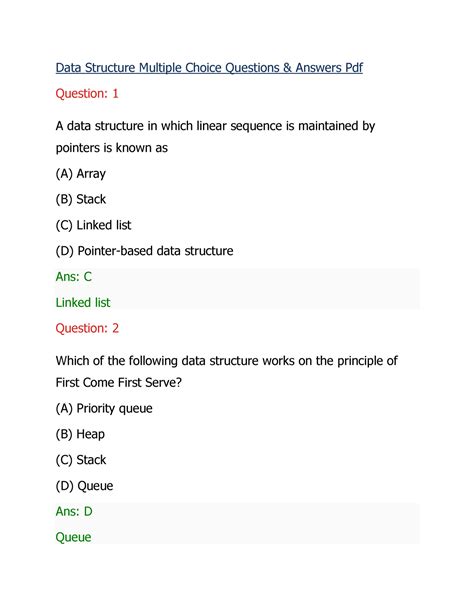Read Data Structures Objective Questions Answers Mtcuk 
