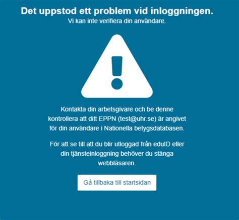 databas felmeddelande