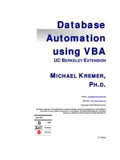 Database Automation Using Vba Ucb Access