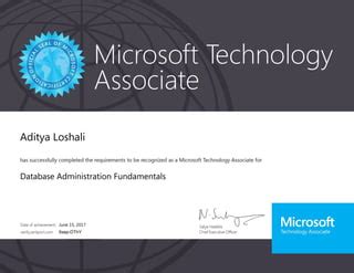 Database Fundamentals: Microsoft Technology Associate Exam 98 364