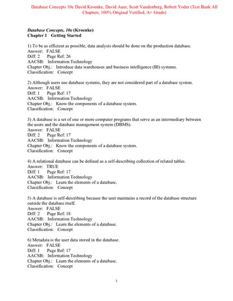 database principles 10th edition questions and answers