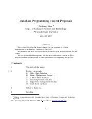 database programming project proposals plymouth state