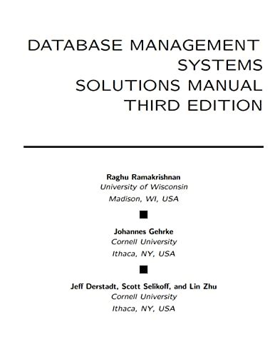 Full Download Database Management Systems Solutions Manual Third Edition Even 