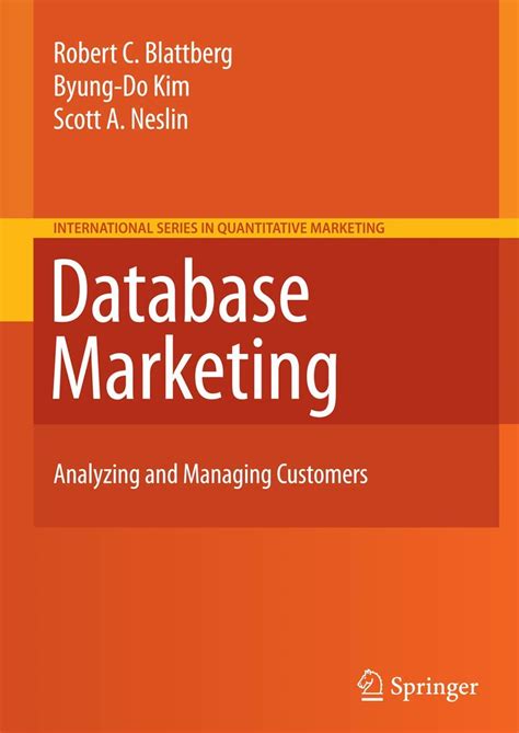 Download Database Marketing Analyzing And Managing Customers International Series In Quantitative Marketing 