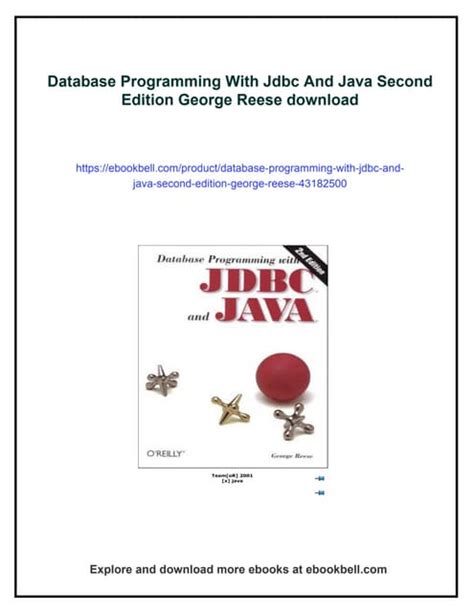 Download Database Programming With Jdbc And Java 