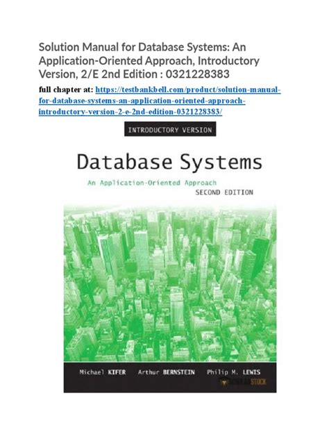 Full Download Database Systems An Application Oriented Approach Solutions Manual 
