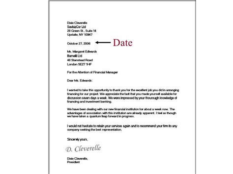 dating business letter