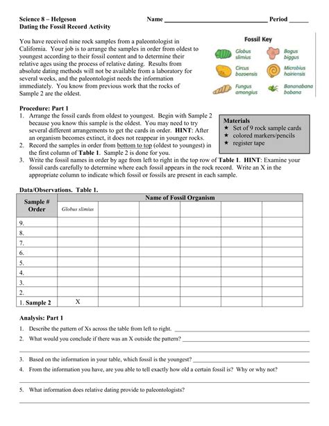 dating the fossil record answers