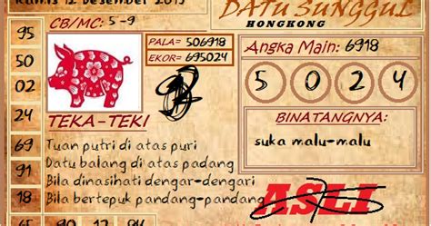 DATU SUNGGUL HK - Prediksi Togel Hongkong Senin | Datu Sunggul