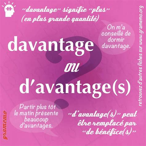 Davantage Ou D'avantage