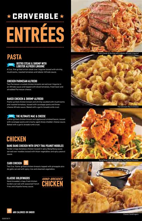 Dave And Buster Menu