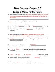 dave ramsey chapter 12 money review answers