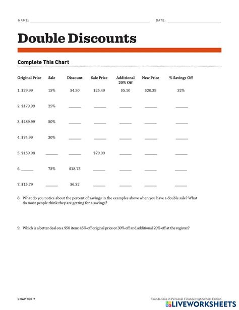 Dave Ramsey Double Discounts Answer Key