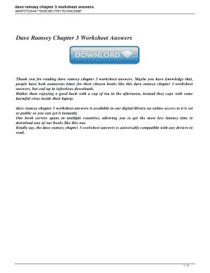 Full Download Dave Ramsey Chapter 3 Worksheet Answers 