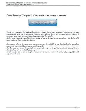 Full Download Dave Ramsey Chapter 5 Consumer Awareness Answers 