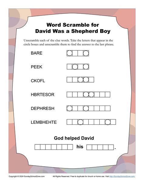 David And Absalom Activity Sheets