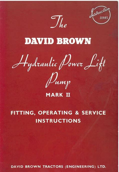 david brown pump manual