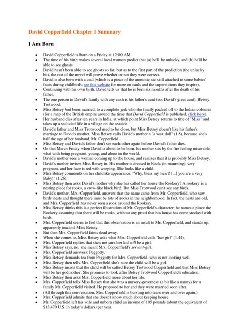 David Copperfield Summary Chapter 1