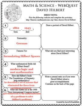 david hilbert biography summary organizers