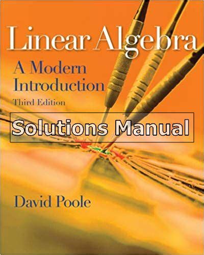 david poole linear algebra 3rd edition solutions