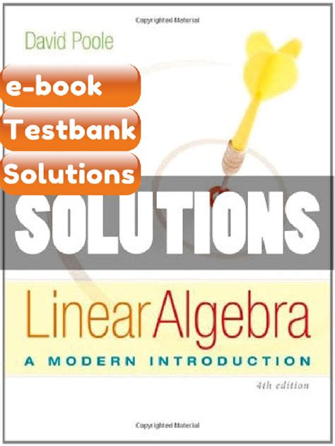 David Poole Linear Algebra Solutions Pdf