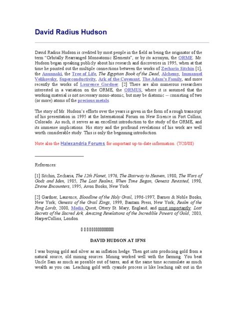 david radius hudson biography