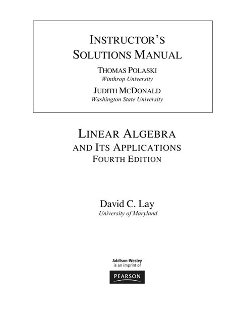 Full Download David C Lay Solutions Manual 4Th Edition 
