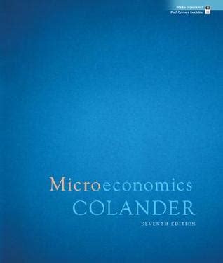 Read David Colander Microeconomics 9Th Edition 