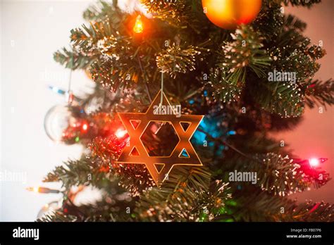 davidstern und weihnachtsbaum
