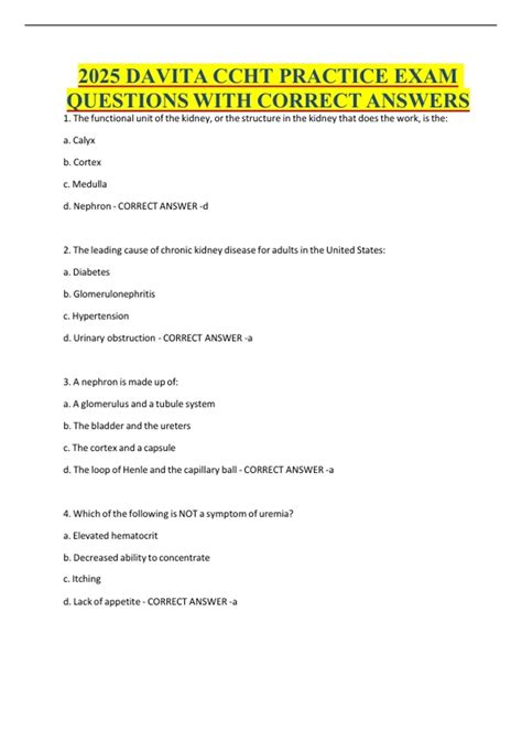 davita ccht practice tests