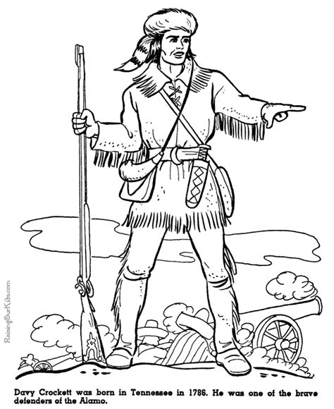 Davy Crockett At Alamo Coloring Pages 040 Pinterest Davy Crockett Coloring Page - Davy Crockett Coloring Page