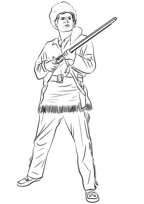 Davy Crockett Coloring Pages Hellokids Com Davy Crockett Coloring Page - Davy Crockett Coloring Page