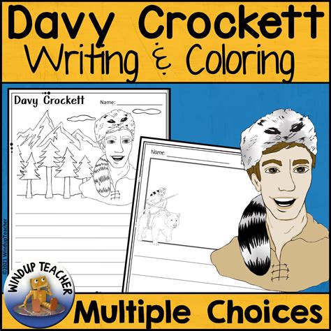 Davy Crockett Writing Paper And Coloring Pages Davy Crockett Coloring Page - Davy Crockett Coloring Page