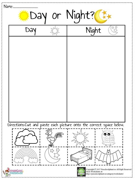 Day Amp Night Kindergarten Activities Synonym Daytime And Nighttime Activities - Daytime And Nighttime Activities