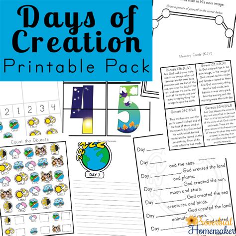 Days Of Creation Printable Pack Proverbial Homemaker Days Of Creation Worksheet - Days Of Creation Worksheet