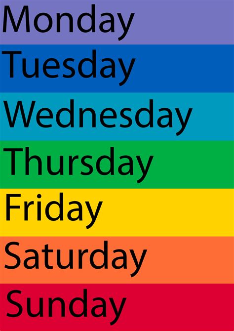 Days Of The Week Images Free Download On Days Of The Week Picture - Days Of The Week Picture