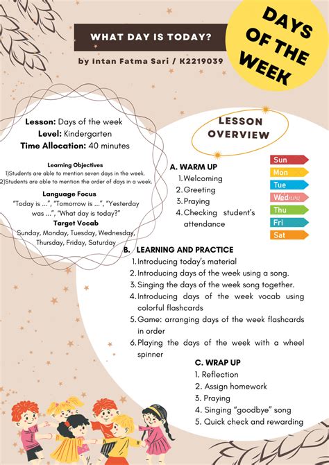 Days Of The Week Lesson Plan Esl Kidstuff Today Is Worksheet - Today Is Worksheet