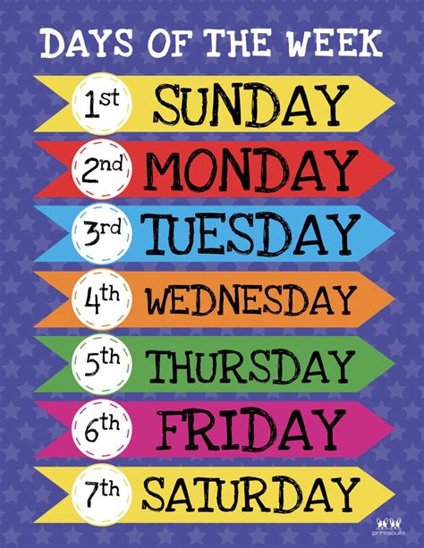 Days Of The Week Printables Free Free Preschool Printable Days Of The Week Chart - Printable Days Of The Week Chart