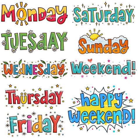 Days Of The Week Vector Images Over 78 Days Of The Week Picture - Days Of The Week Picture