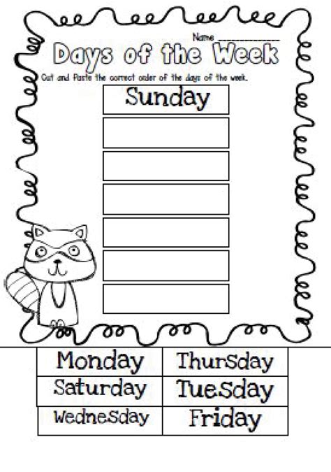 Days Of The Week Worksheets Amp Printables 50 Days Of The Week To Print - Days Of The Week To Print
