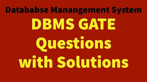 Dbms Gate Questions