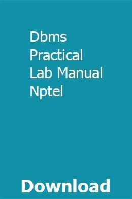 Download Dbms Practical Lab Manual Nptel Voippe 