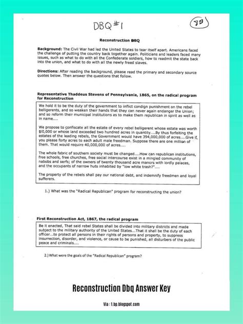 Dbq Online Answer Key