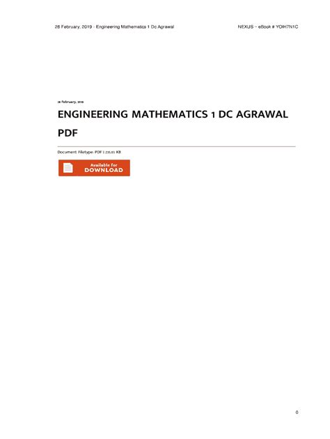 Read Dc Agrawal Engineering Maths Cgamra 