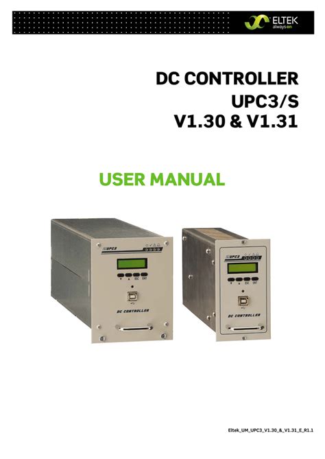 Download Dc Controller Upc3 S V1 30 V1 31 User Manual 