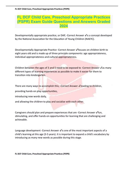 Download Dcf Preschool Appropriate Practices Study Guide 