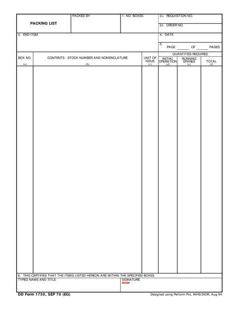 Dd Form 1750