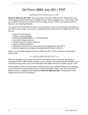 Read Dd Form 2860 July 2011 